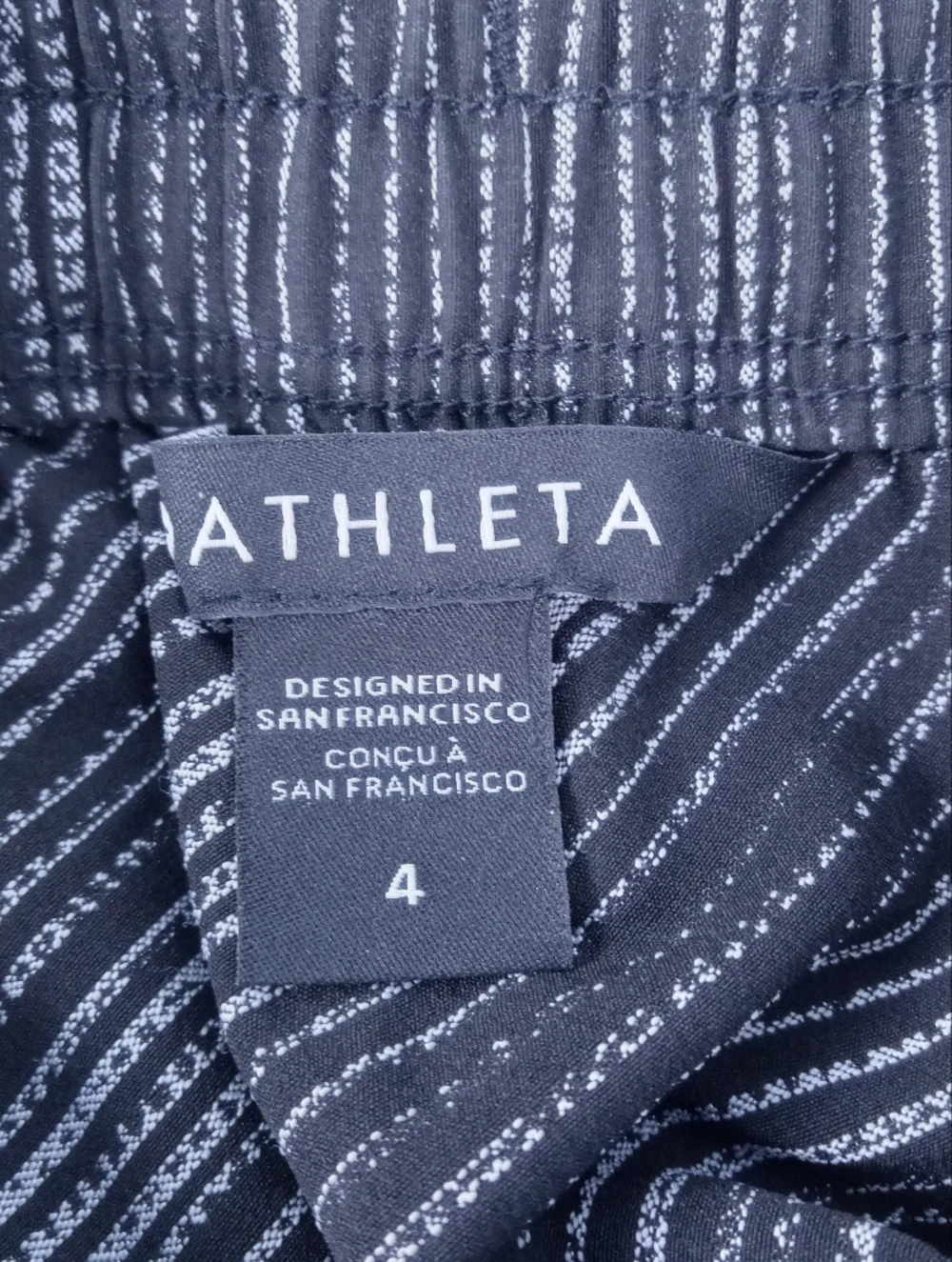 Athleta Arrival Skirt Womens 4 Amara Black Stripe Casual Comfort Office Pockets